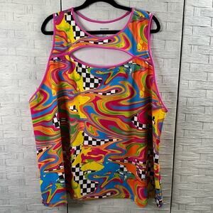 Peloton Brittany Allan Womens Tank Colorful Activewear Athleisure Preppy Plus Sz